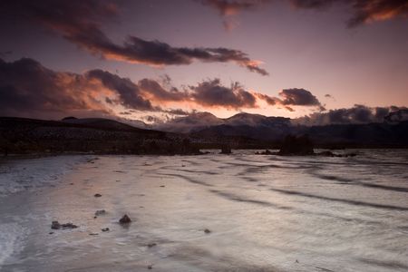 Mono Lake is an alkaline and hypersaline lake in Californiaの写真素材