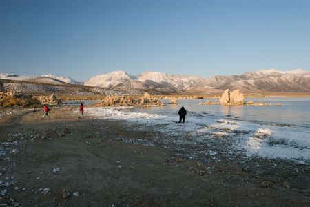 Mono Lake is an alkaline and hypersaline lake in Californiaの写真素材