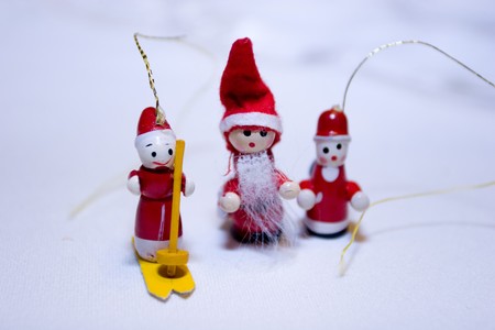 Christmas ornaments are decorations (usually made of glass, metal, wood or ceramics) that are used to festoon a Christmas tree.の写真素材