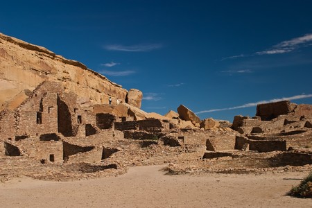 Chaco Culture National Historical Park is a United States National Historical Park and it is a portion of a UNESCO World Heritage Site hosting the densest and most exceptional concentration of pueblos in the American Southwest.の写真素材