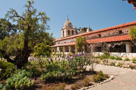 Mission San Carlos Borromeo de Carmelo, also known as the Carmel Mission, is a historic Roman Catholic mission church in Carmel-by-the-Sea, California. It was the headquarters of the padre presidente, Father Fermin Francisco de Lasuen.の写真素材