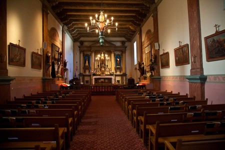 Mission San Buenaventura was named for a Franciscan theologian, Saint Bonaventure, it was the last of the missions founded by Father Serra.の写真素材