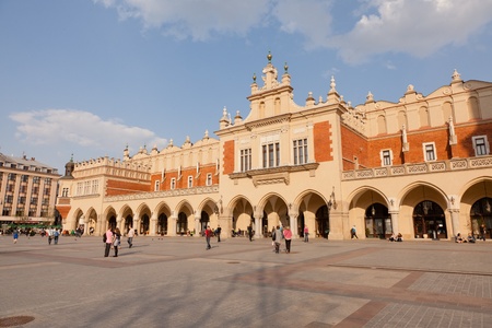 Renaissance Sukiennice (Cloth Hall, Drapers' Hall) in KrakÃ³w, Poland, is one of the city's most recognizable icons.の写真素材