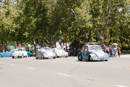 SAN JOSE, CA, USA - JULY 4: 4th of July Rose, White and Blue Parade. It is a two mile route that winds through some great old neighborhoods in the Rose Garden District July 4, 2011 in San Jose, CA, USAのeditorial素材
