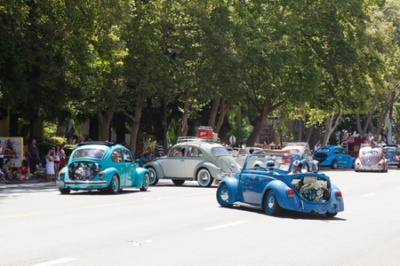 SAN JOSE, CA, USA - JULY 4: 4th of July Rose, White and Blue Parade. It is a two mile route that winds through some great old neighborhoods in the Rose Garden District July 4, 2011 in San Jose, CA, USAのeditorial素材
