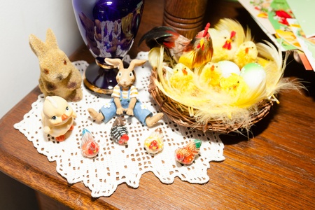 Traditional Polish Easter decorations inside a house.