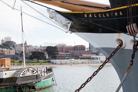San Francisco Maritime National Historical Park is located in San Francisco, California, USA. The park includes a fleet of historic vessels, a visitor center, a maritime museum, and a library/research facility.のeditorial素材