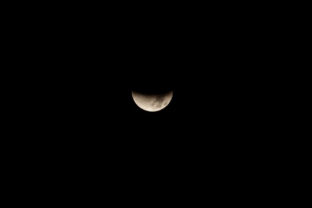 Lunar eclipse occurs when the Moon passes behind the Earth so that the Earth blocks the Sun's rays from striking the Moon.の写真素材