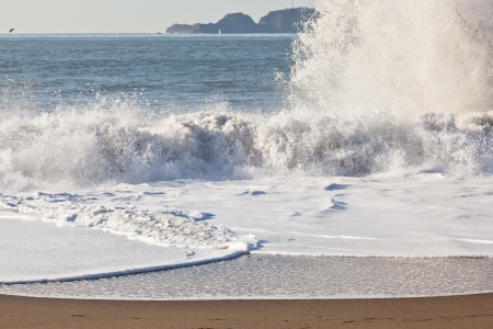 Sunny Saturday on Baker Beach in San Francisco.の写真素材