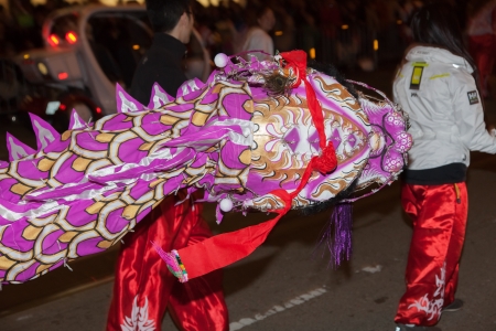 SAN FRANCISCO - FEBRUARY 23: Chinese New Year Parade in Chinatown on February 23, 2013 in San Francisco, California. Over 100 units participated in the Southwest Airlines Chinese New Year Parade.のeditorial素材