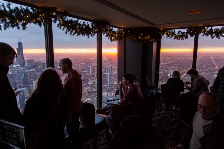 Chicago Skyline from the Signature Lounge in the Hancock Buildingのeditorial素材