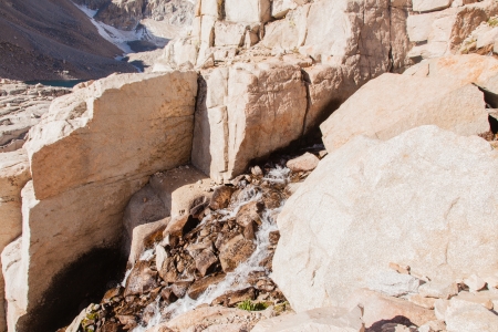 Mount Whitney Trail is a trail that climbs Mount Whitney. It starts at Whitney Portal, 13 miles (21 km) west of the town of Lone Pine, California.の写真素材