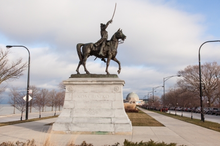 Kosciuszko is honored in Chicago by this monument along the Lakefrontのeditorial素材