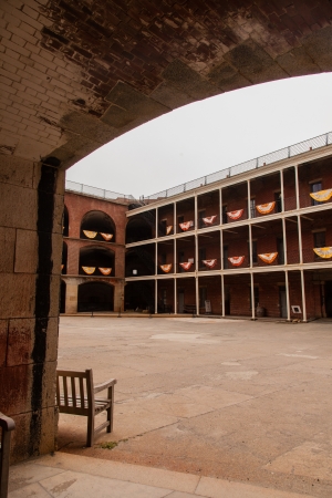 Fort Point is located at the southern side of the Golden Gate at the entrance to San Francisco Bay.のeditorial素材