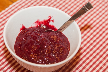 Classic, easy and delicious Thanksgiving cranberry sauce.の写真素材