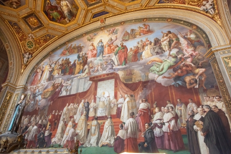 Episodes from the Old Testament frescoed on the large walls and on the vault refer to the Immaculate Conception.のeditorial素材