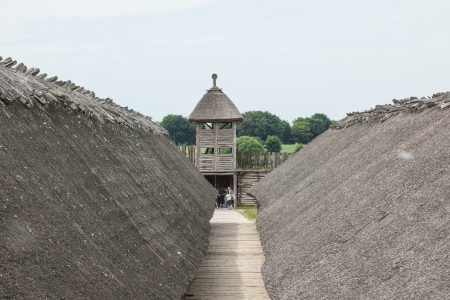Archaeological open air museum Biskupin is an archaeological site and a life-size model of an Iron Age fortified settlement in north-central (Wielkopolska) Poland (Kuyavian-Pomeranian Voivodeship).のeditorial素材
