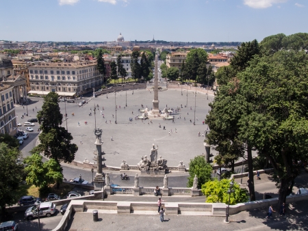 Piazza del Popolo is a large urban square in Rome.のeditorial素材