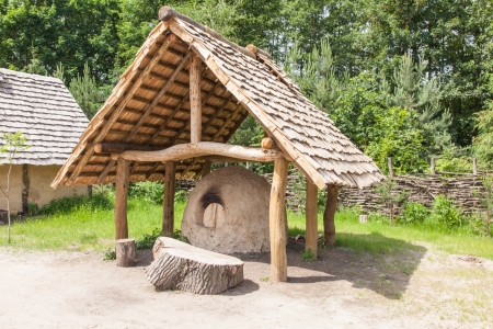 Archaeological open air museum Biskupin is an archaeological site and a life-size model of an Iron Age fortified settlement in north-central (Wielkopolska) Poland (Kuyavian-Pomeranian Voivodeship).のeditorial素材