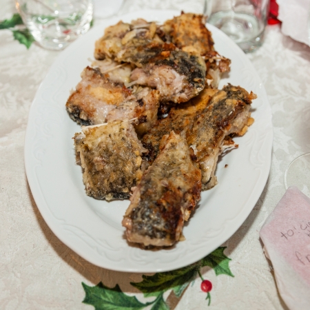 Centrepiece of the traditional Christmas Eve feast in Poland is fried carpの写真素材