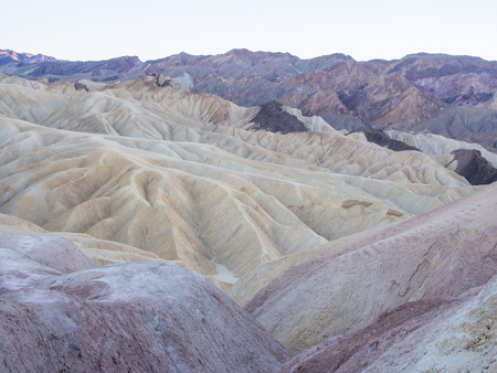Zabriskie Point is a part of Amargosa Range located east of Death Valley in Death Valley National Park in Californiaの写真素材