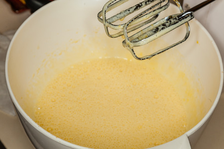 Making chocolate cake at home from scratch.の写真素材