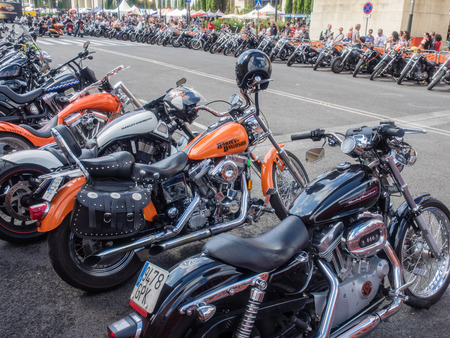 BARCELONA, CATALONIA/SPAIN - JULY 4TH, 5TH AND 6TH 2014: Barcelona Harley Days 2014 will take place in the city, itâs the biggest Harley Davidson festival in Europe.のeditorial素材