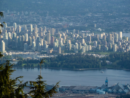 View of Vancouver from the top of Grouse Mountainの写真素材
