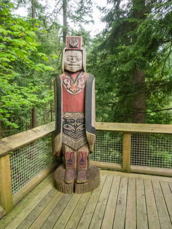 Capilano Suspension Bridge is a simple suspension bridge crossing the Capilano River in the District of North Vancouver, British Columbia, Canada.の写真素材
