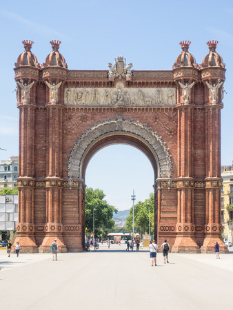 Arc de Triomf is an arch in the manner of a memorial or triumphal arch in Barcelonaのeditorial素材