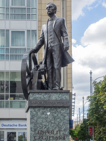 Statue of Hipolit Cegielski, Polish businessman and social and cultural activistのeditorial素材