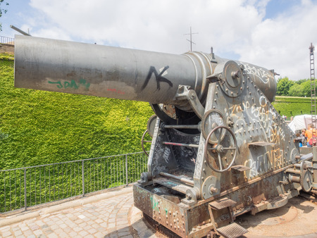 MontjuÃ¯c Castle is an old military fortress built on top of MontjuÃ¯c hill in Barcelona, Catalonia, Spain.のeditorial素材