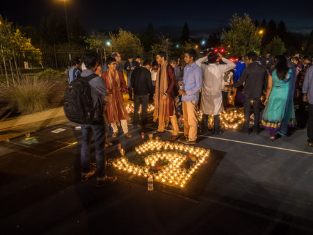 MOUNTAIN VIEW, CA/USA - OCTOBER 24: IGN (Indus Googler Network) Diwali celebration at the GARField Google campus on October 24, 2014.のeditorial素材