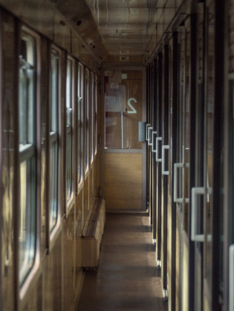 Inside polish intercity express train carriage.のeditorial素材