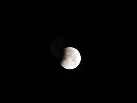 Lunar eclipse occurs when the Moon passes directly behind the Earth into its umbra (shadow).の写真素材