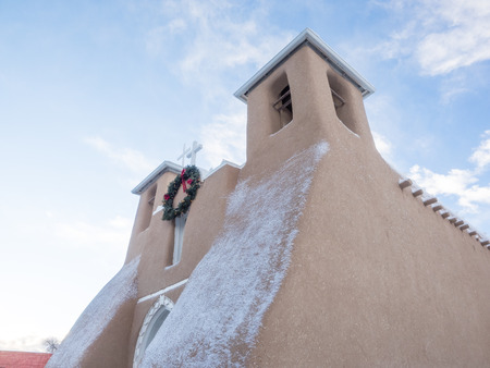 San Francisco de Asis Mission Church is a church built between 1772 and 1816. It is located on the plaza in Ranchos de Taos.の写真素材