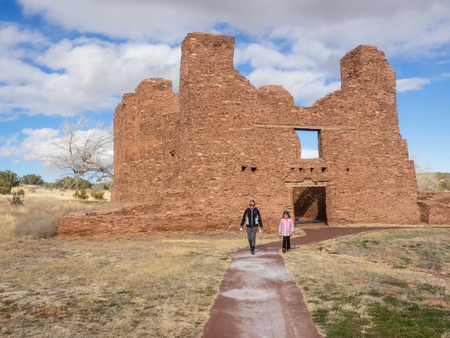 Quarai Mission ruins are located in Salinas Pueblo Missions National Monument near Mountainair, NM.の写真素材