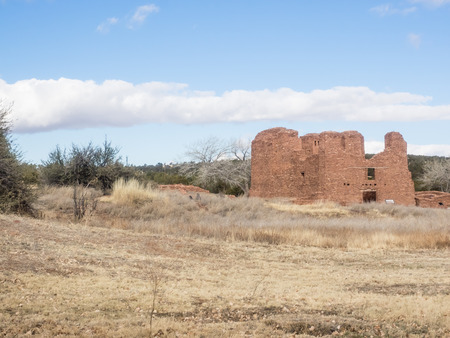 Quarai Mission ruins are located in Salinas Pueblo Missions National Monument near Mountainair, NM.の写真素材