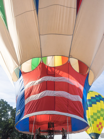 WINDSOR, CA/USA - June 20, 2015: 25th Annual Sonoma County Hot Air Balloon Classic is a yearly event where you can experience balloons up close, watch them launch, and even take tethered rides.のeditorial素材