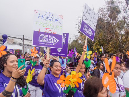 SAN JOSE, CA/USA - October 10, 2015: San Jose Walk to End Alzheimerâs is a part the worldâs largest event to raise awareness and funds for Alzheimerâs care, support and research.のeditorial素材