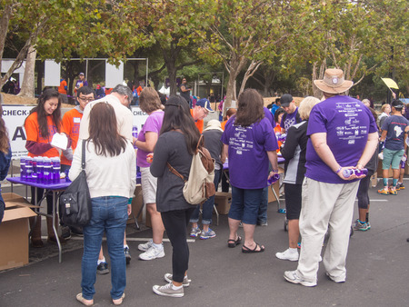 SAN JOSE, CA/USA - October 10, 2015: San Jose Walk to End Alzheimerâs is a part the worldâs largest event to raise awareness and funds for Alzheimerâs care, support and research.のeditorial素材