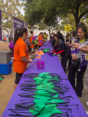 SAN JOSE, CA/USA - October 10, 2015: San Jose Walk to End Alzheimerâs is a part the worldâs largest event to raise awareness and funds for Alzheimerâs care, support and research.のeditorial素材