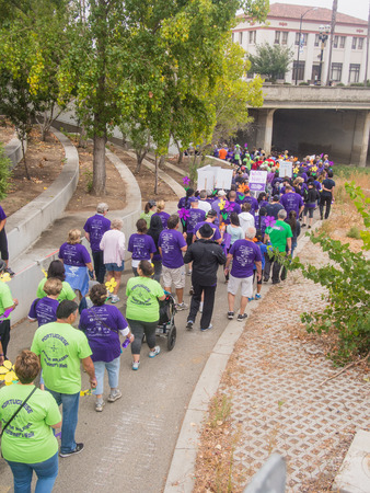 SAN JOSE, CA/USA - October 10, 2015: San Jose Walk to End Alzheimerâs is a part the worldâs largest event to raise awareness and funds for Alzheimerâs care, support and research.のeditorial素材