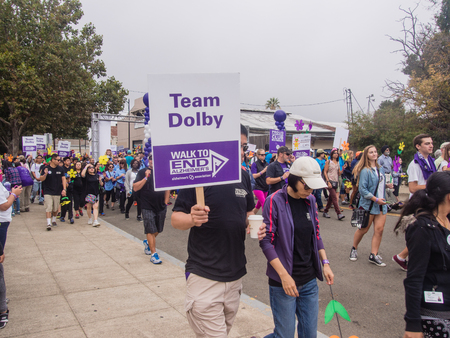 SAN JOSE, CA/USA - October 10, 2015: San Jose Walk to End Alzheimerâs is a part the worldâs largest event to raise awareness and funds for Alzheimerâs care, support and research.のeditorial素材