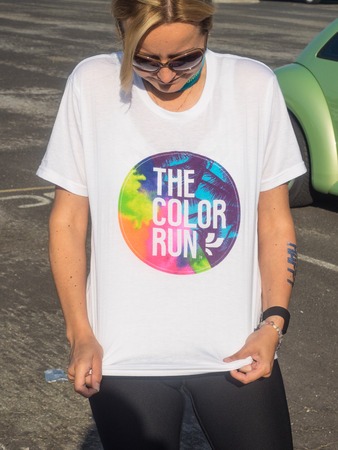 San Jose, CA/USA - May 28, 2016: The Color Run 5K run in downtown San Jose, California. The untimed...