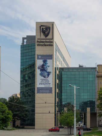 Wroclaw University of Technology is an autonomous technical university in Wroclaw, Poland. With buildings dispersed throughout the city, its main facilities are gathered at a central location near  Grunwaldzki Square, alongside the Oder river.のeditorial素材
