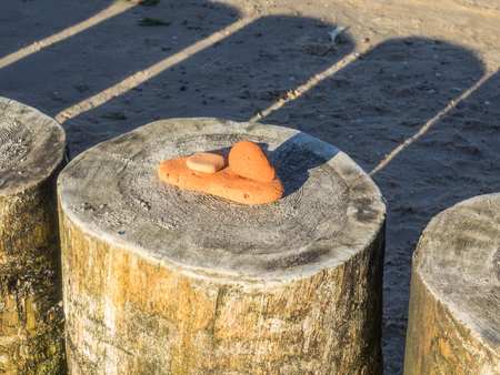 Colorful water polished stones beach in Kolobrzeg.の写真素材