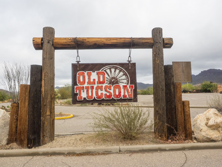 Old Tucson is a movie studio and theme park just west of Tucson, Arizona, adjacent to the Tucson Mountains and close to the western portion of Saguaro National Parkのeditorial素材