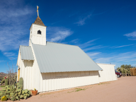 Elvis Memorial Chapel on the grounds of Superstition Mountain Museum.のeditorial素材