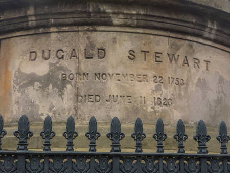 Dugald Stewart Monument is a memorial to the Scottish philosopher Dugald Stewart. It is situated on Calton Hill overlooking Edinburgh city.の写真素材
